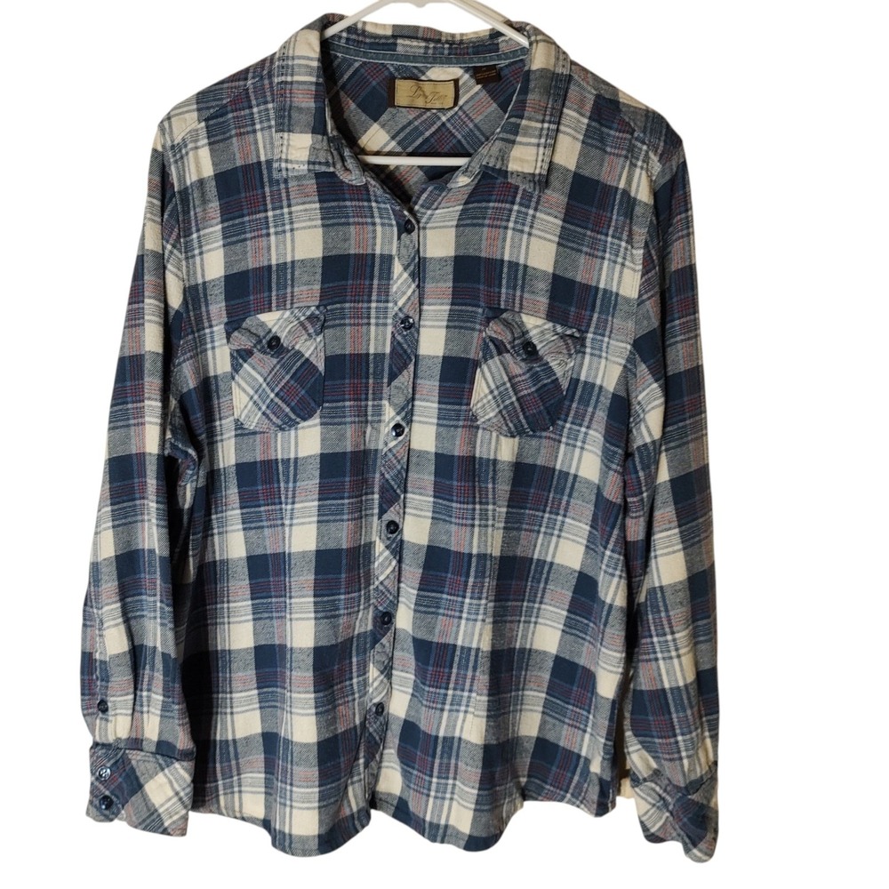 Plaid Button Down Shirt - Blue and White - Picture 2 of 11